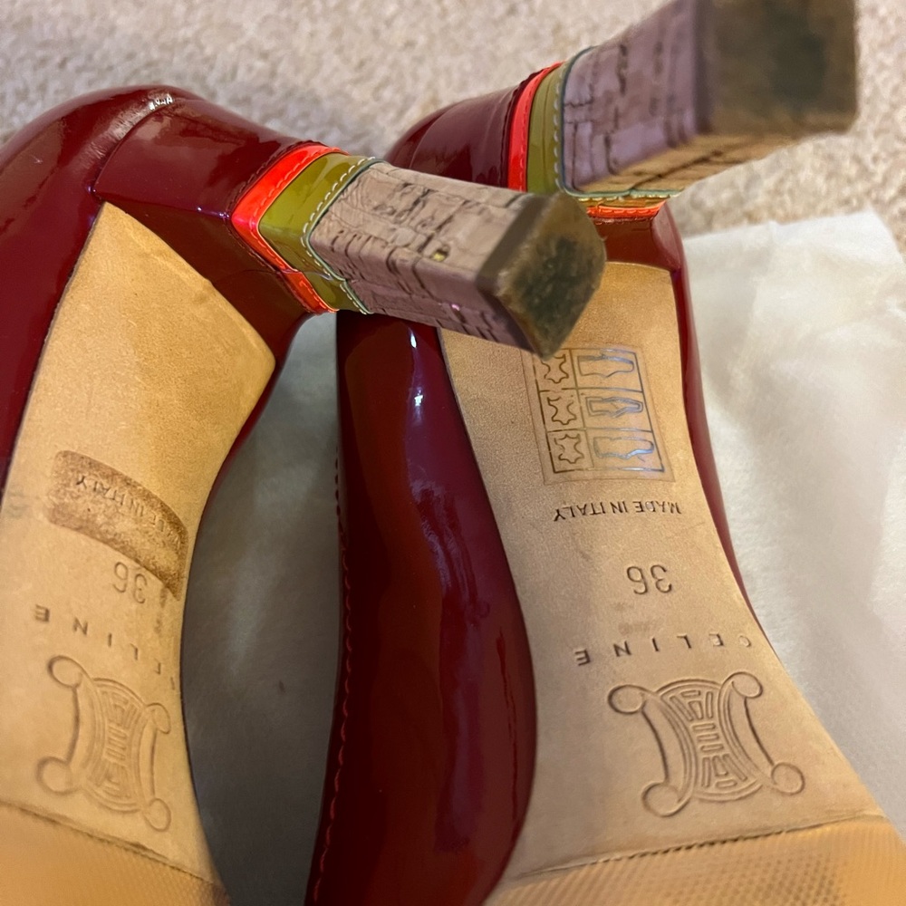 Celine Pumps Patent Leather in Red color - Picture 7 of 16
